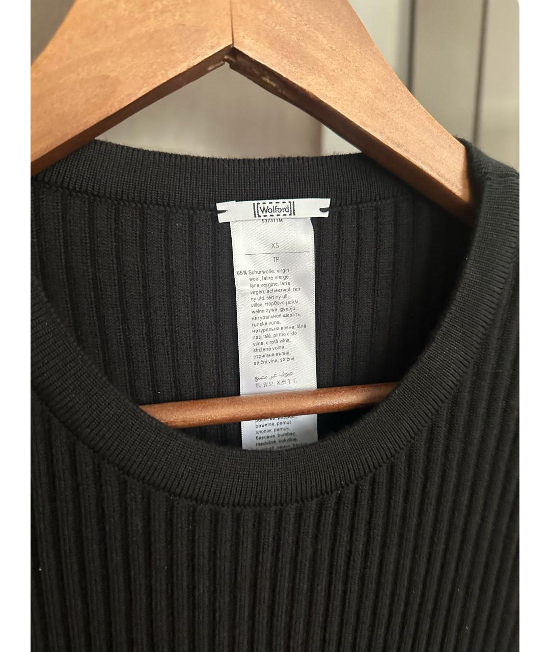 WOLFORD Черное шерстяное повседневное платье, фото 3