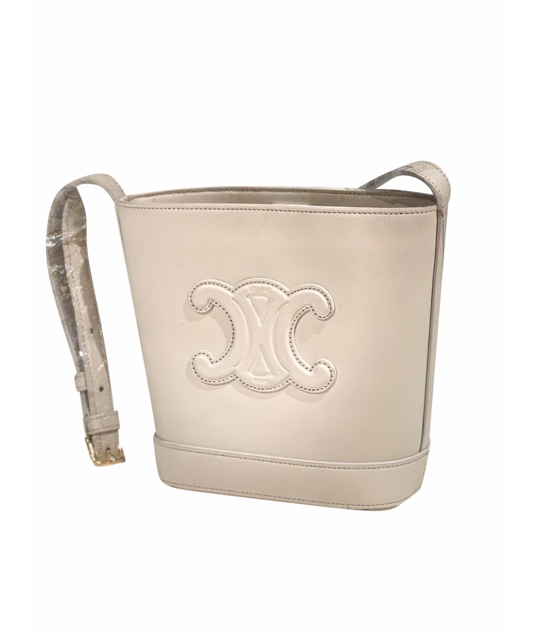 CELINE Белая кожаная сумка через плечо, фото 1