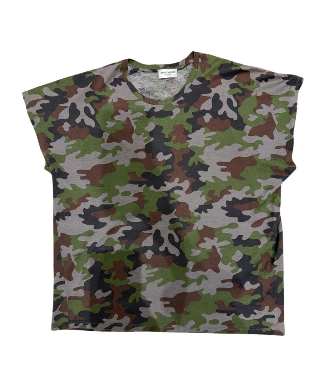 SAINT LAURENT Мульти хлопковая футболка, фото 1