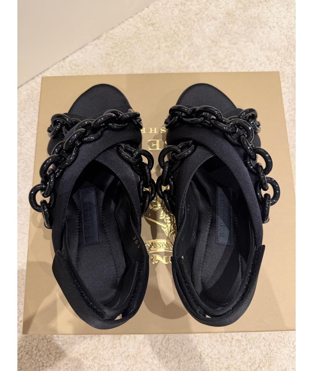 BURBERRY Черные текстильные сандалии, фото 3