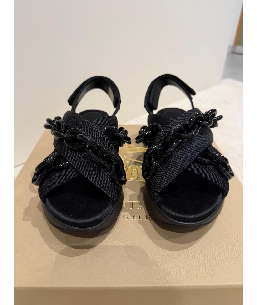 BURBERRY Черные текстильные сандалии, фото 2