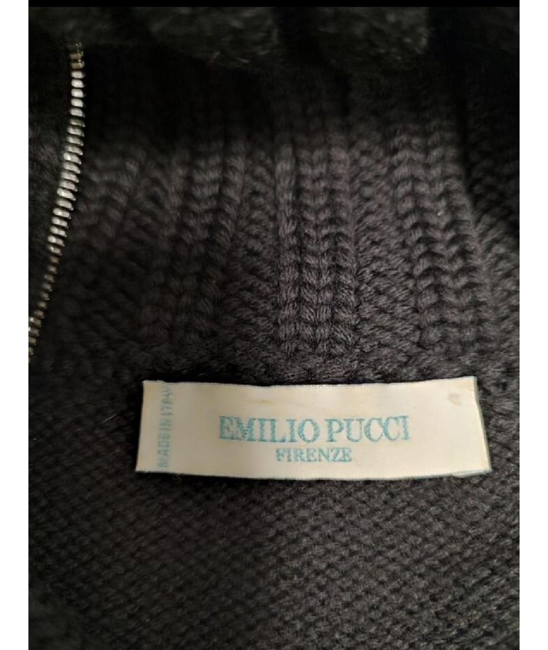 EMILIO PUCCI Черный шерстяной джемпер / свитер, фото 3