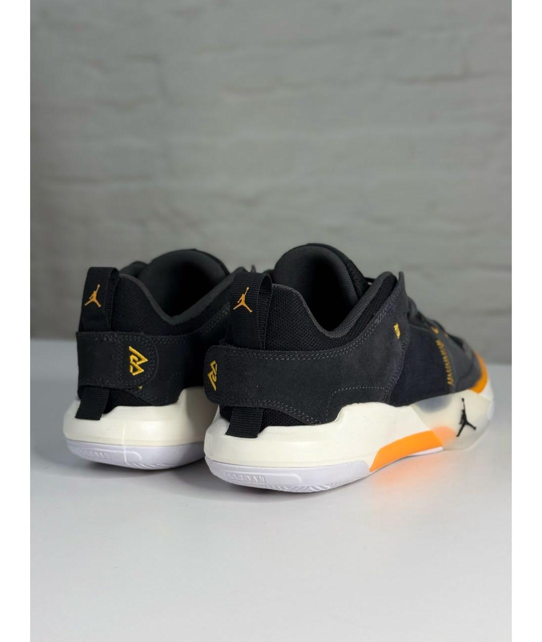 JORDAN Черные замшевые низкие кроссовки / кеды, фото 6