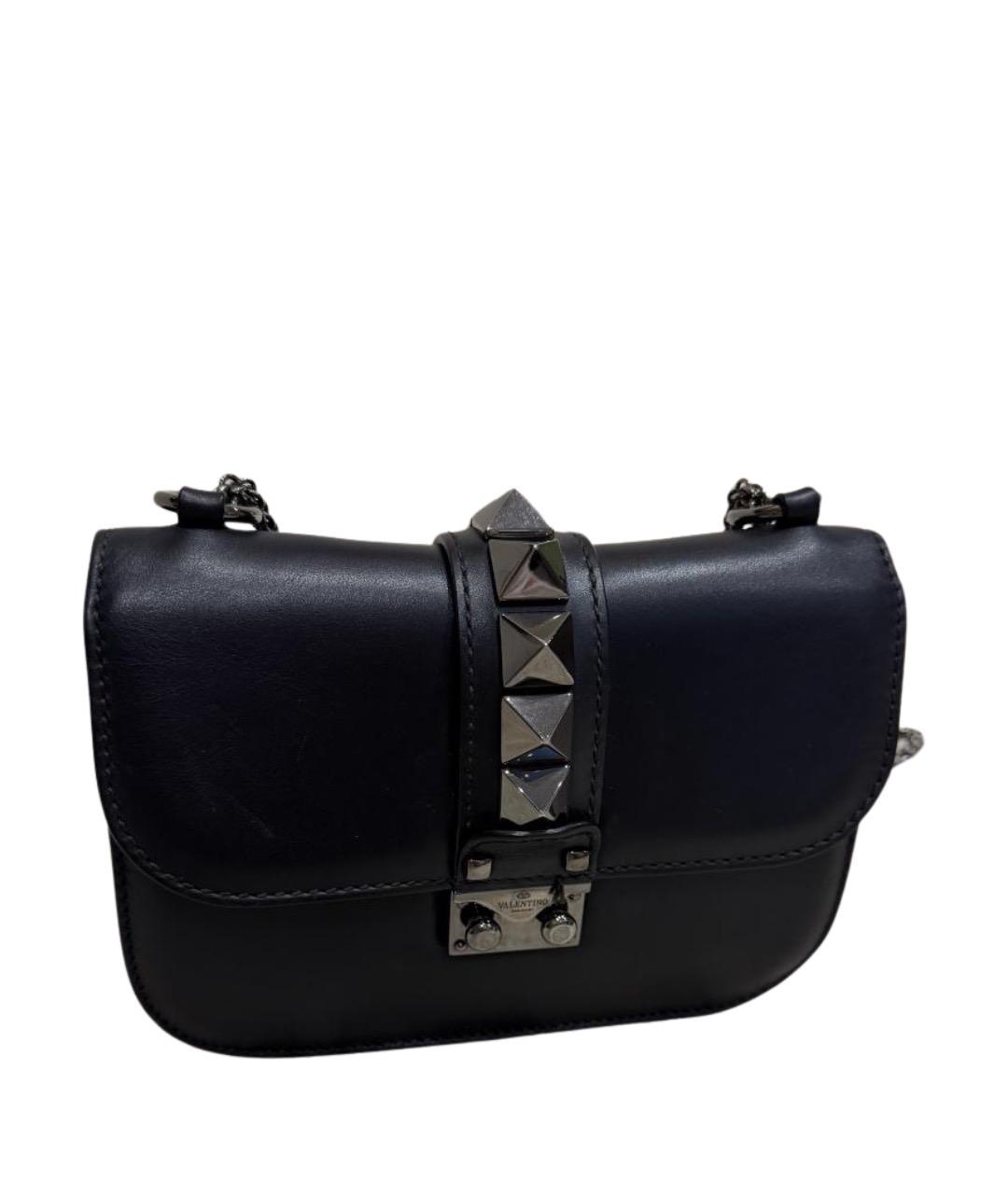 VALENTINO Черная кожаная сумка через плечо, фото 1