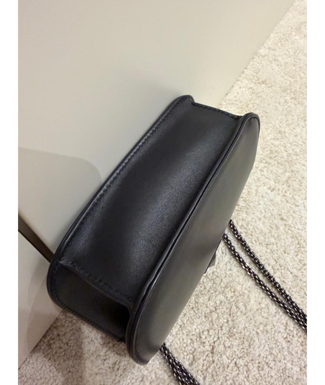 VALENTINO Черная кожаная сумка через плечо, фото 4