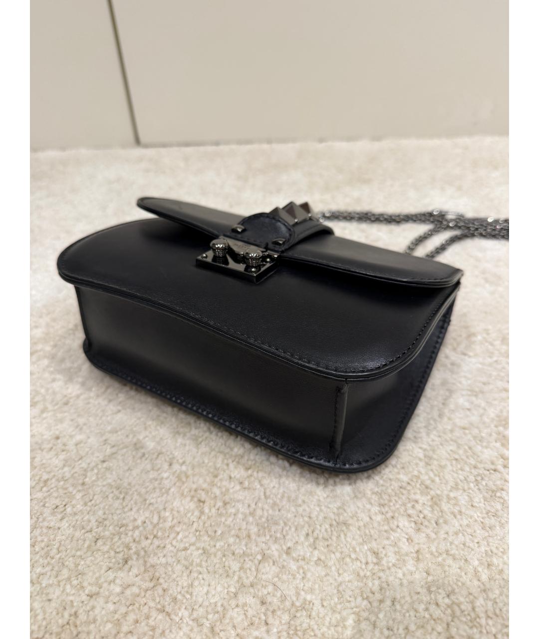 VALENTINO Черная кожаная сумка через плечо, фото 3