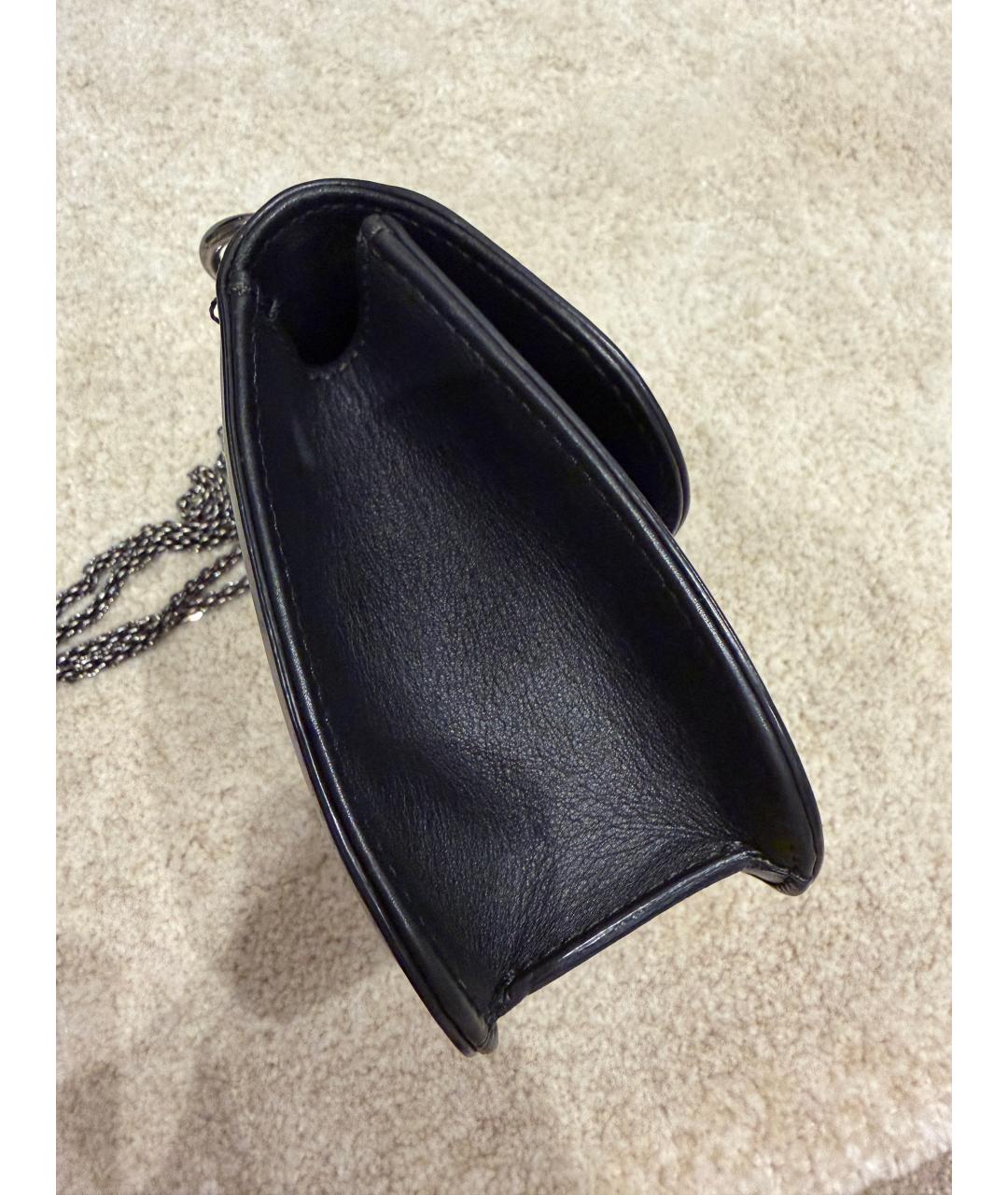 VALENTINO Черная кожаная сумка через плечо, фото 5