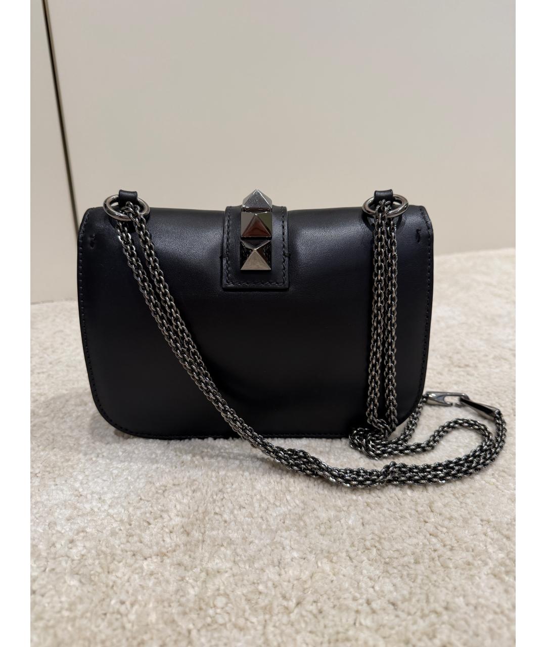 VALENTINO Черная кожаная сумка через плечо, фото 2