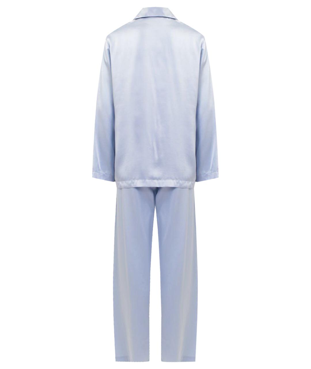 LA PERLA Голубой шелковый костюм с брюками, фото 8