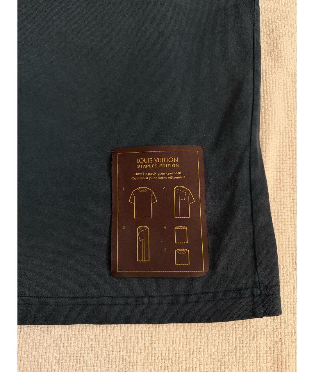LOUIS VUITTON Антрацитовая хлопковая футболка, фото 4