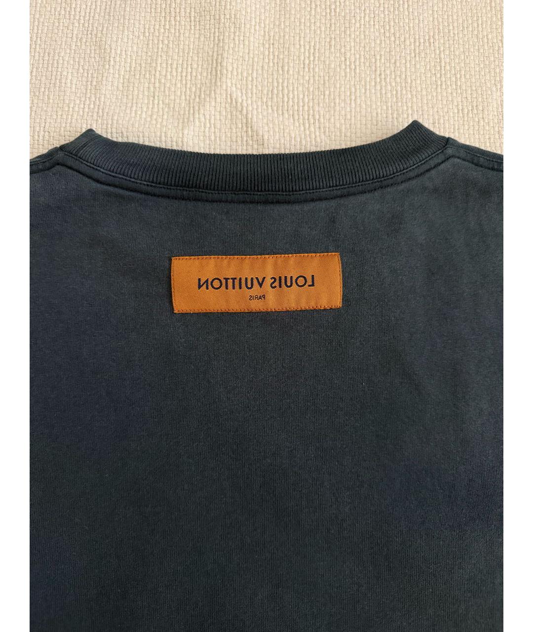 LOUIS VUITTON Антрацитовая хлопковая футболка, фото 5