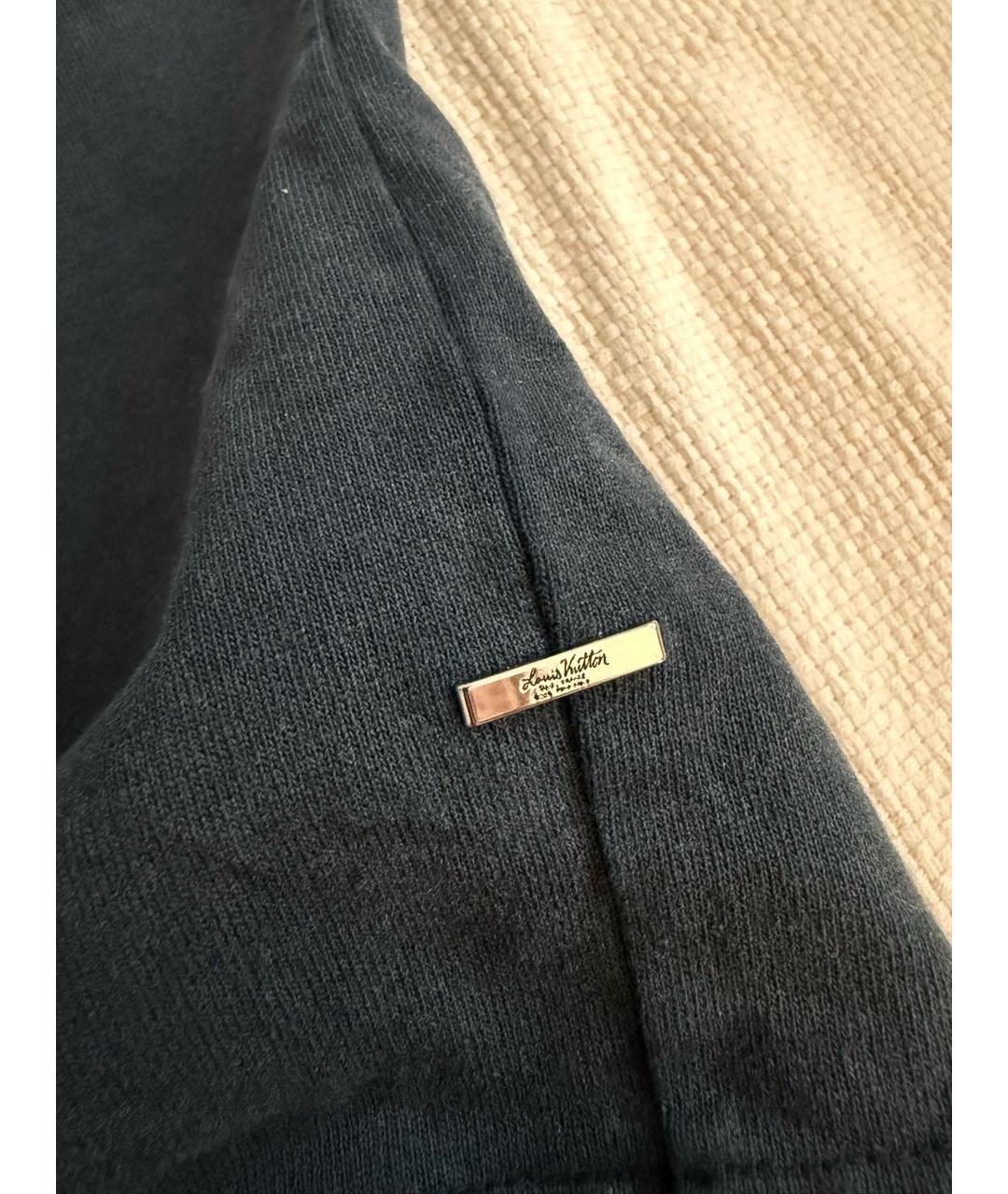 LOUIS VUITTON Антрацитовая хлопковая футболка, фото 2
