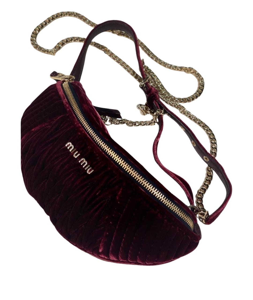 MIU MIU Красная бархатная поясная сумка, фото 1