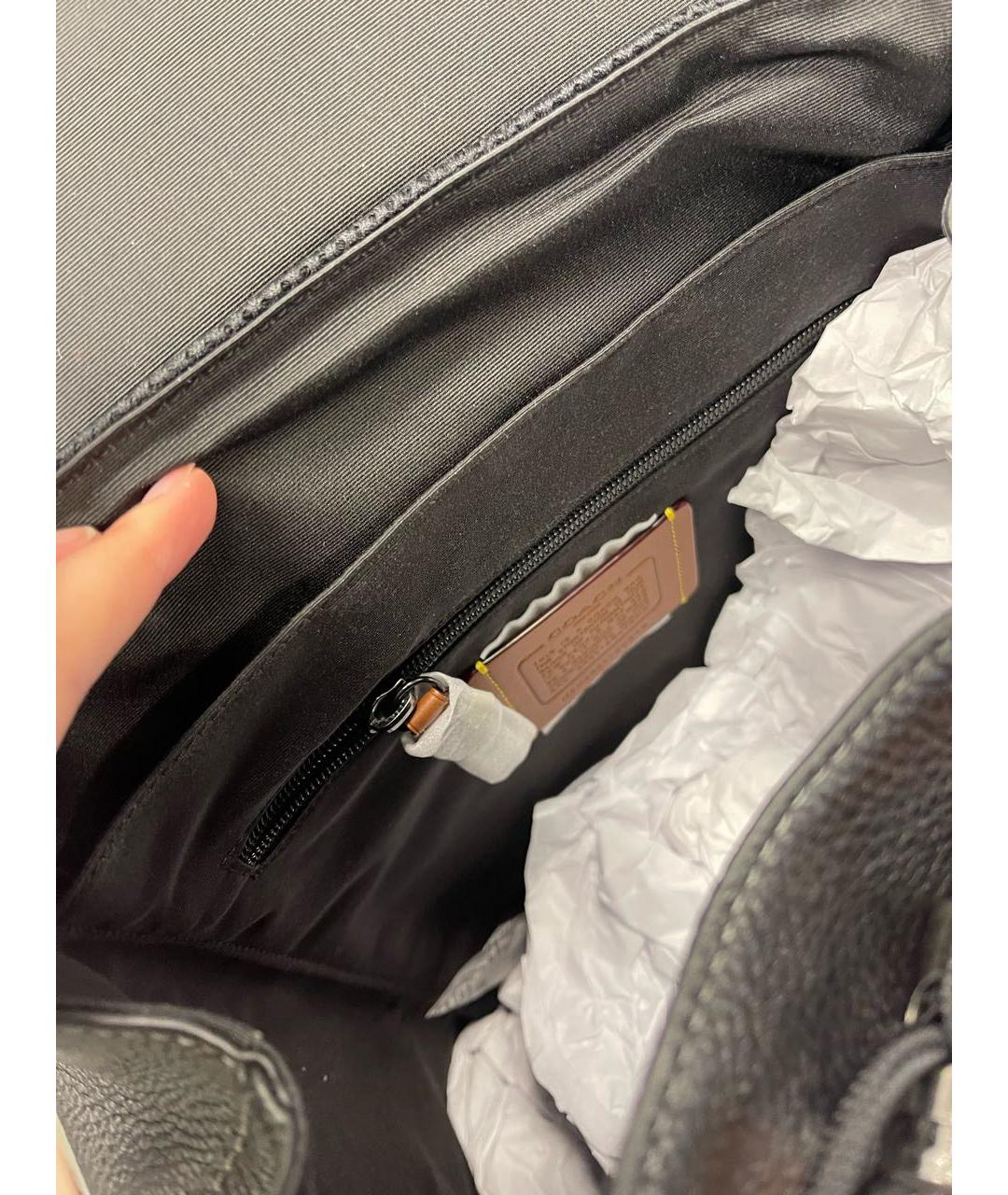 COACH Черный кожаный рюкзак, фото 7