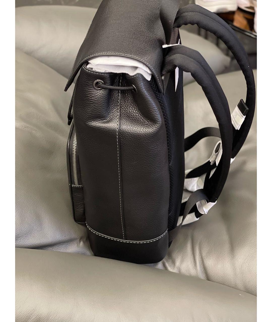 COACH Черный кожаный рюкзак, фото 6