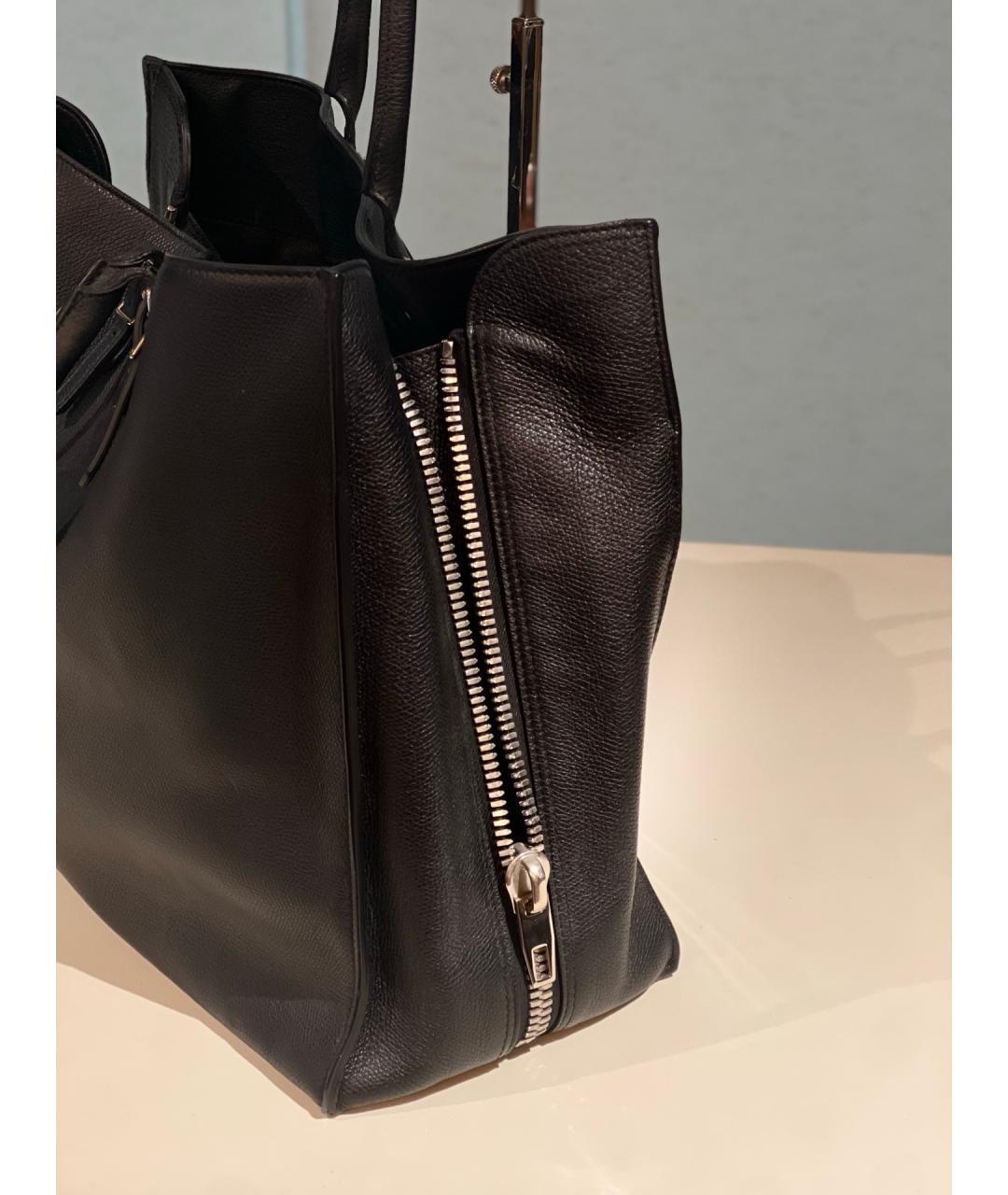 BALENCIAGA Черная кожаная сумка тоут, фото 5