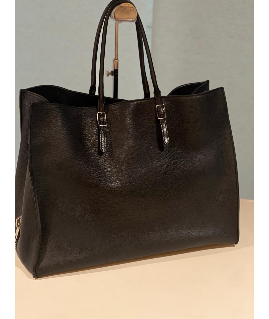 BALENCIAGA Черная кожаная сумка тоут, фото 4