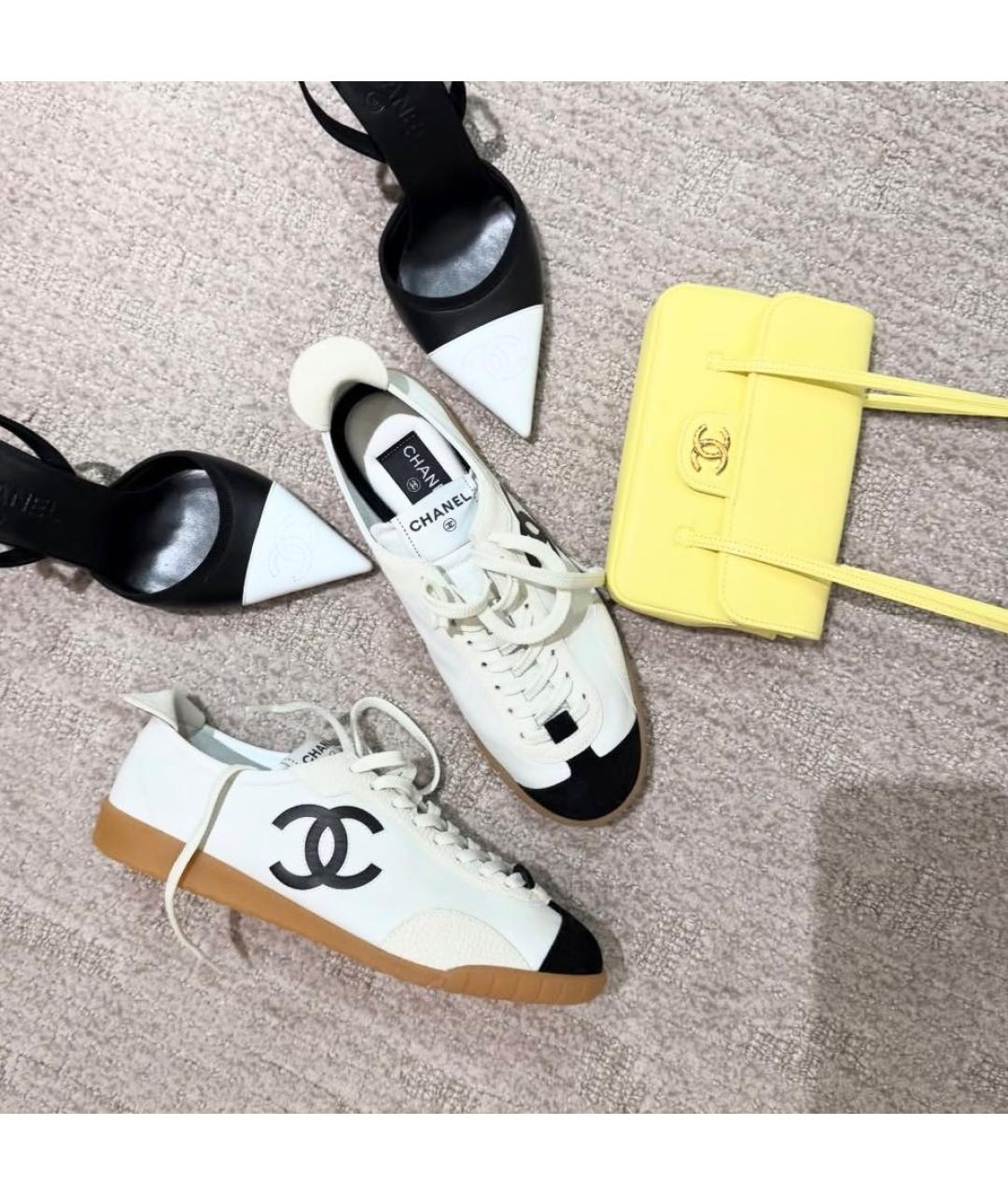 CHANEL Белые кожаные кеды, фото 9