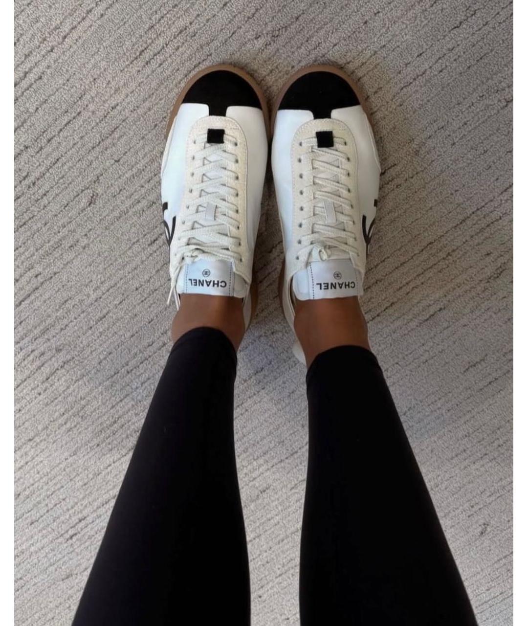 CHANEL Белые кожаные кеды, фото 8