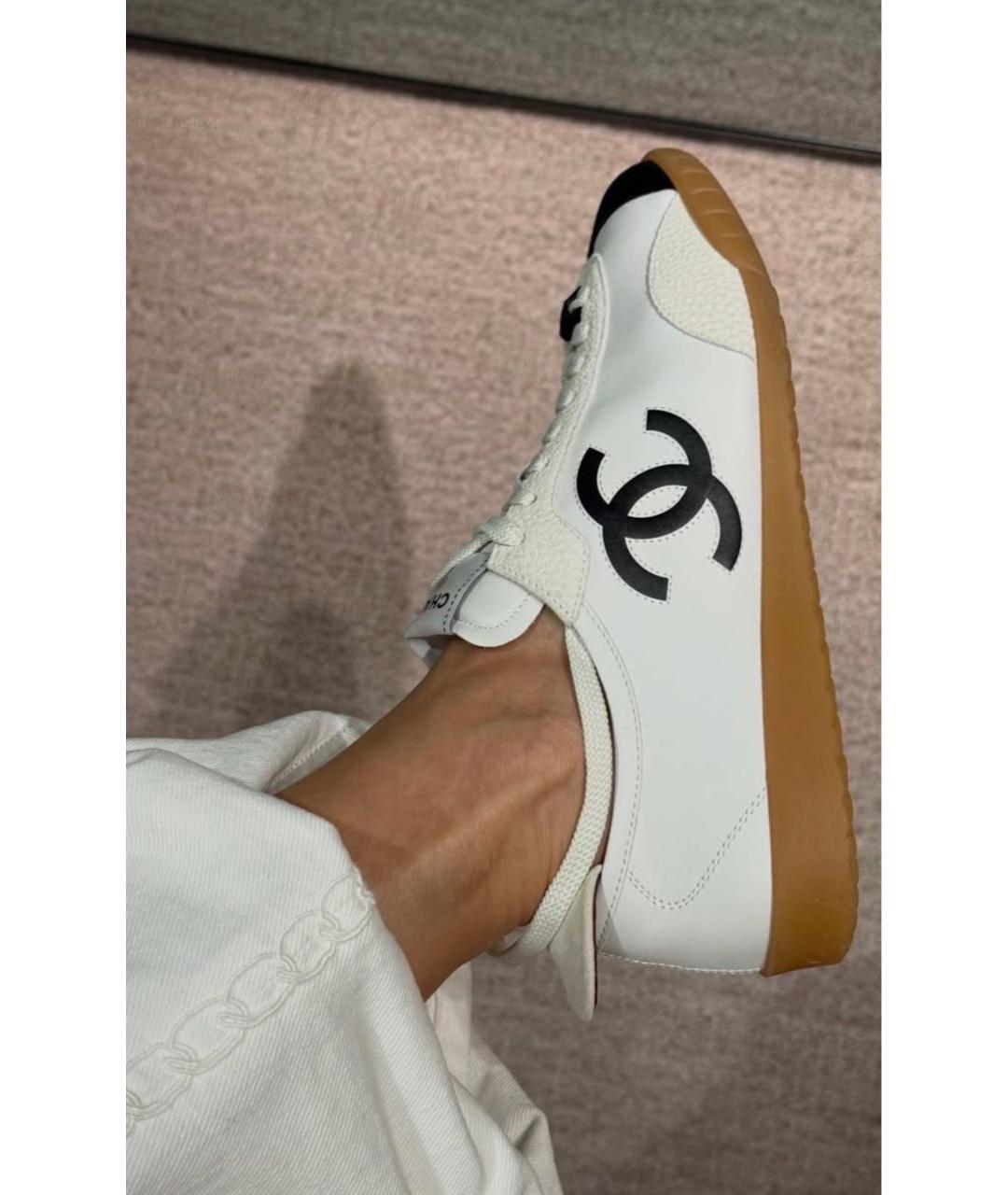CHANEL Белые кожаные кеды, фото 7