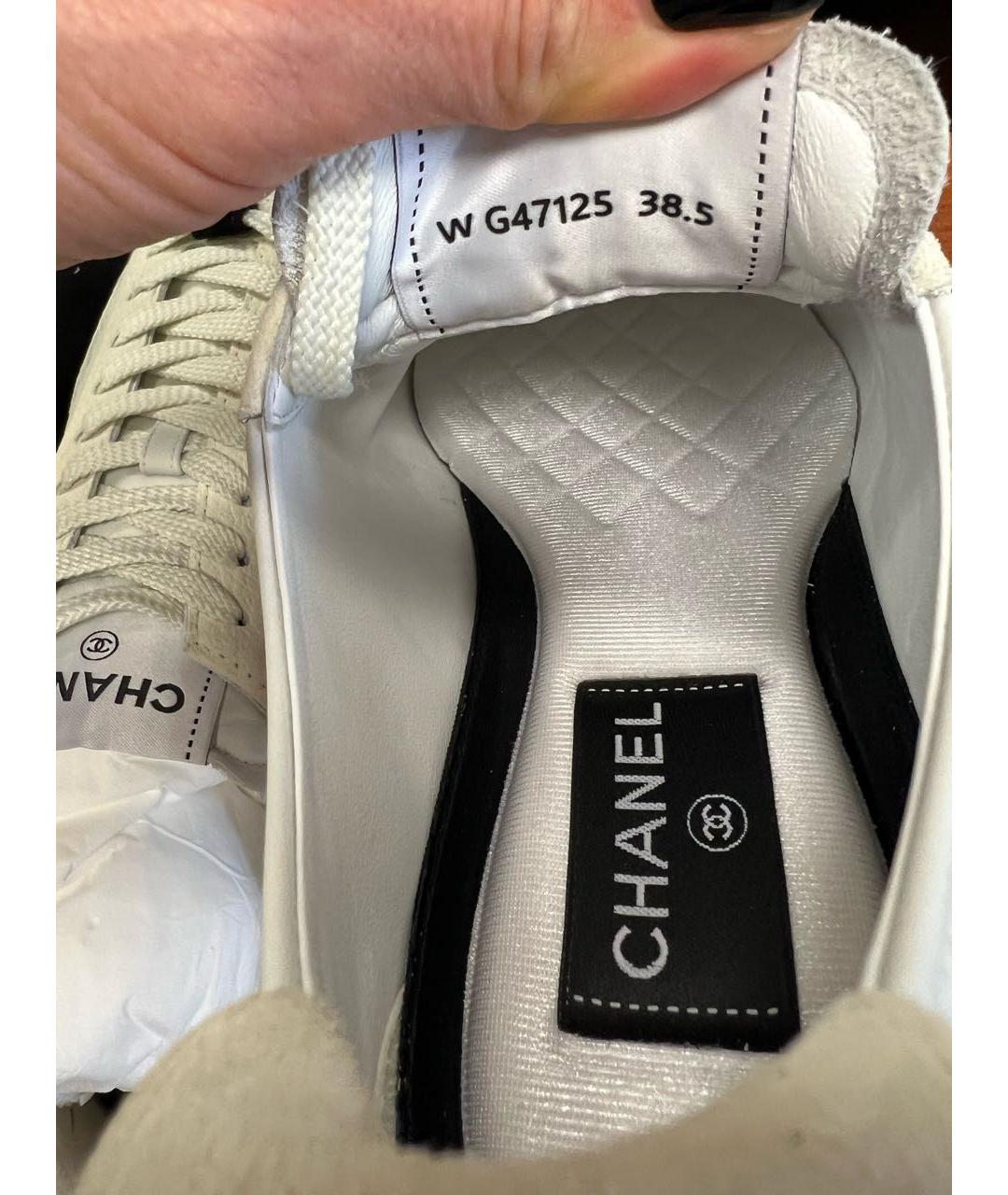 CHANEL Белые кожаные кеды, фото 5