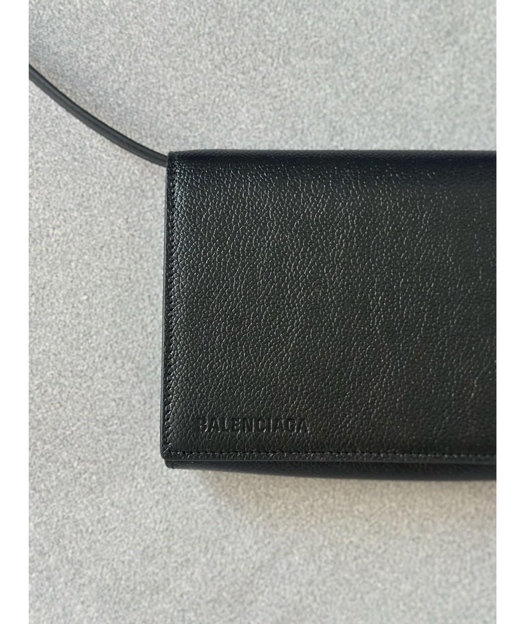 BALENCIAGA Черная кожаная сумка через плечо, фото 6