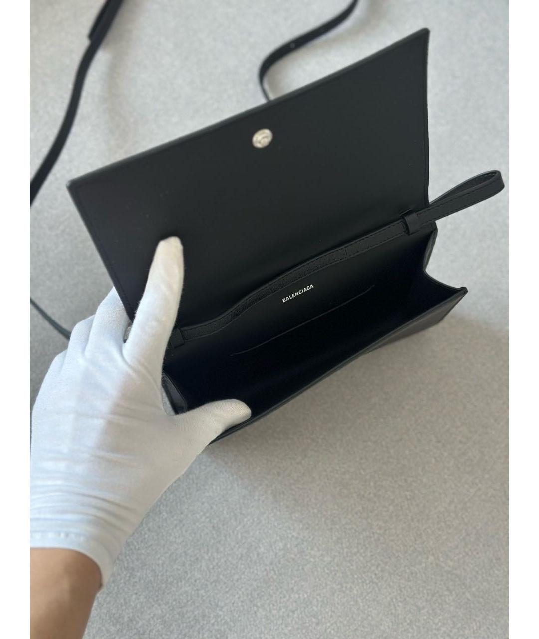 BALENCIAGA Черная кожаная сумка через плечо, фото 5