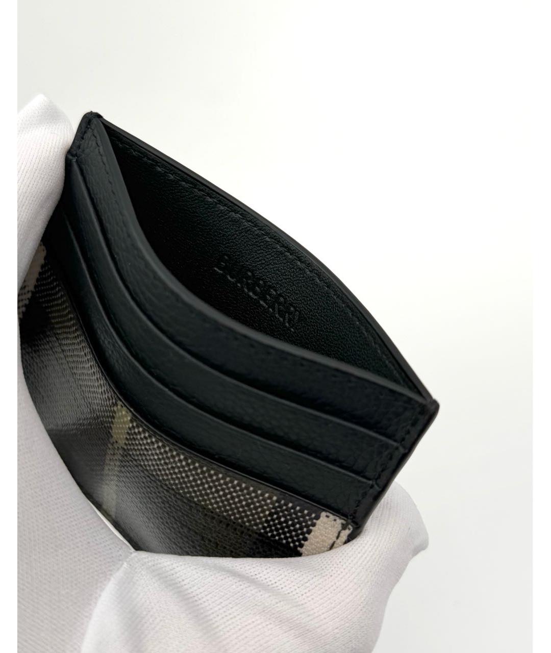 BURBERRY Серый кожаный кардхолдер, фото 4