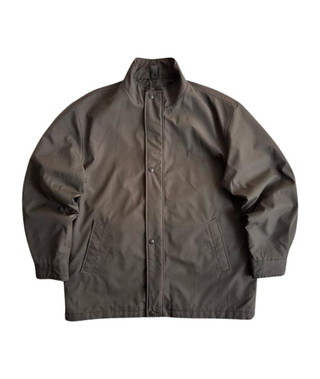 SAINT LAURENT Коричневая полиэстеровая куртка, фото 1