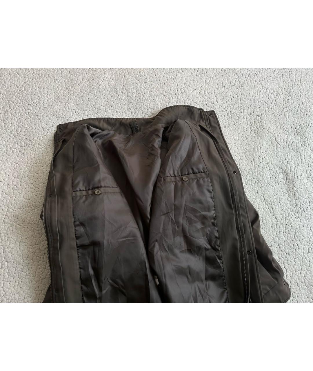 SAINT LAURENT Коричневая полиэстеровая куртка, фото 6