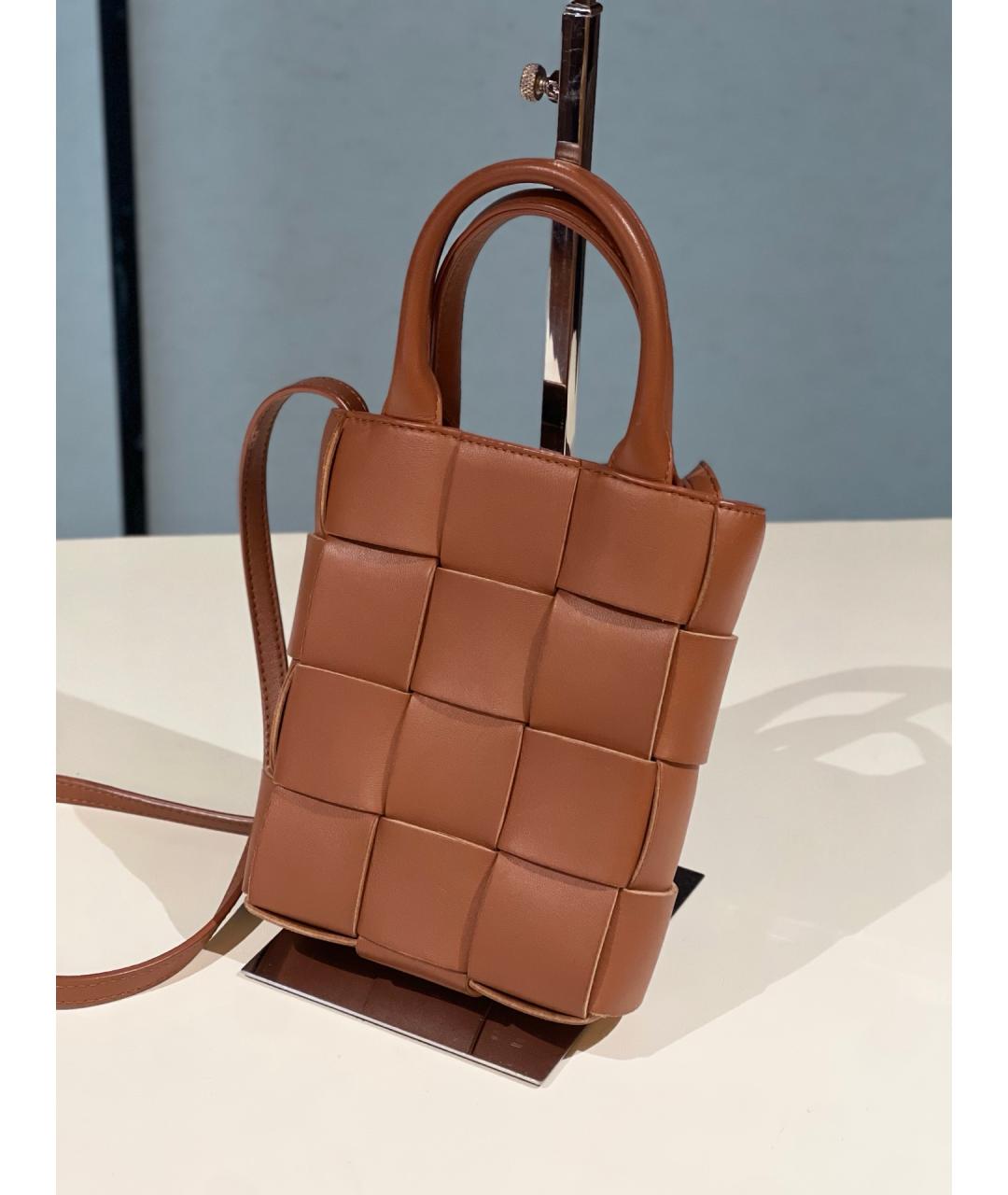 BOTTEGA VENETA Коричневая кожаная сумка через плечо, фото 3