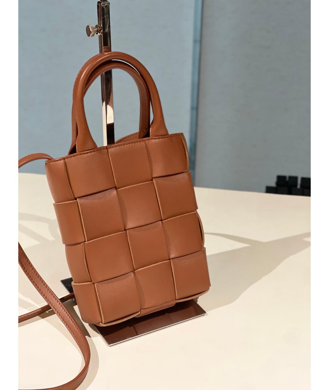 BOTTEGA VENETA Коричневая кожаная сумка через плечо, фото 2