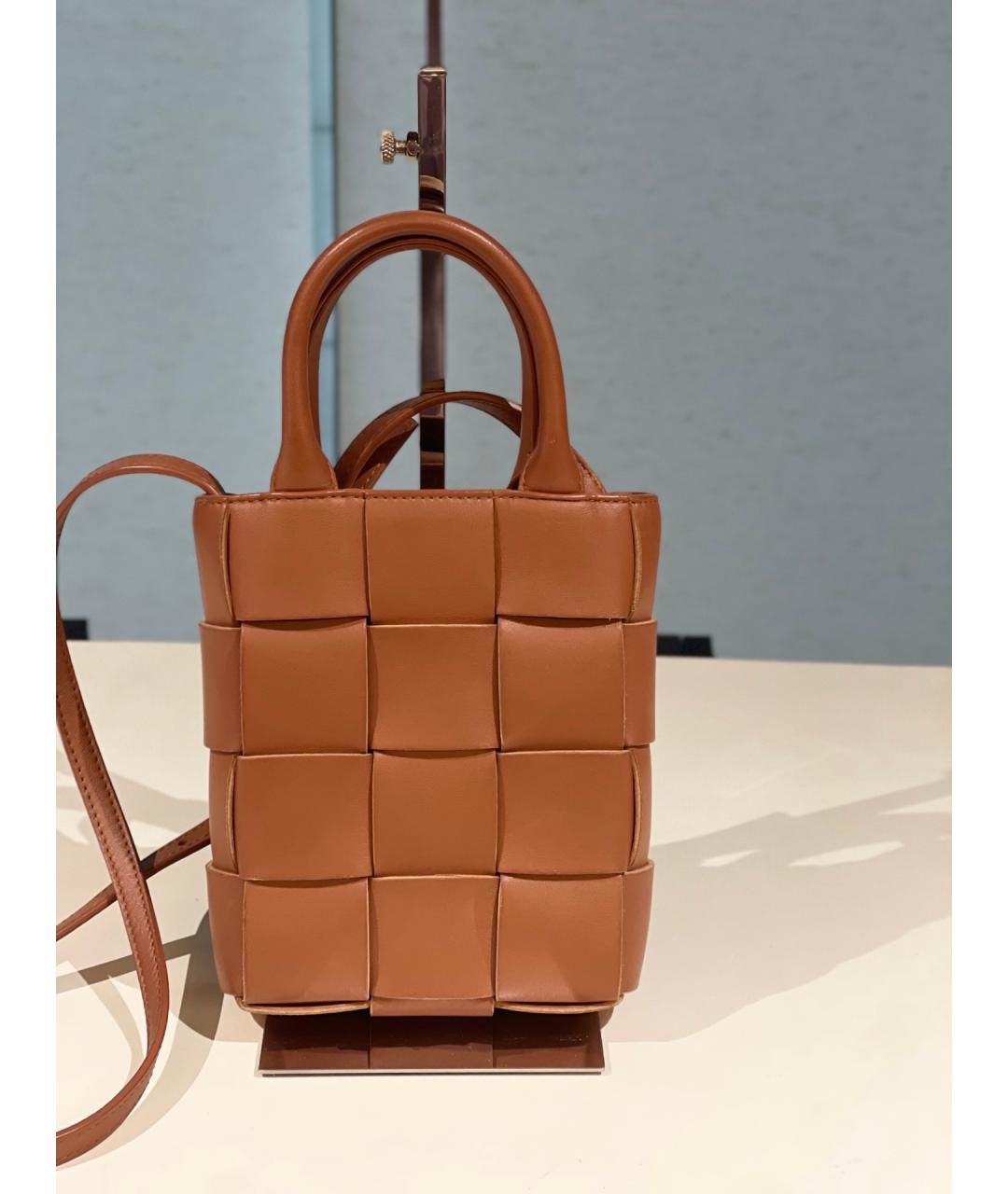 BOTTEGA VENETA Коричневая кожаная сумка через плечо, фото 7