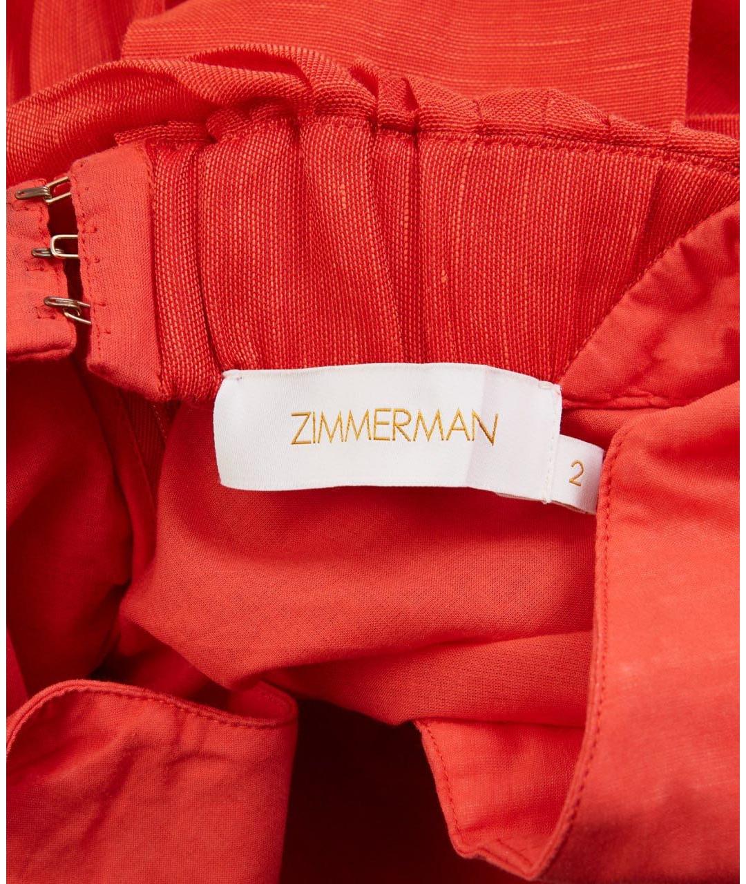 ZIMMERMANN Красный льняной сарафан, фото 4