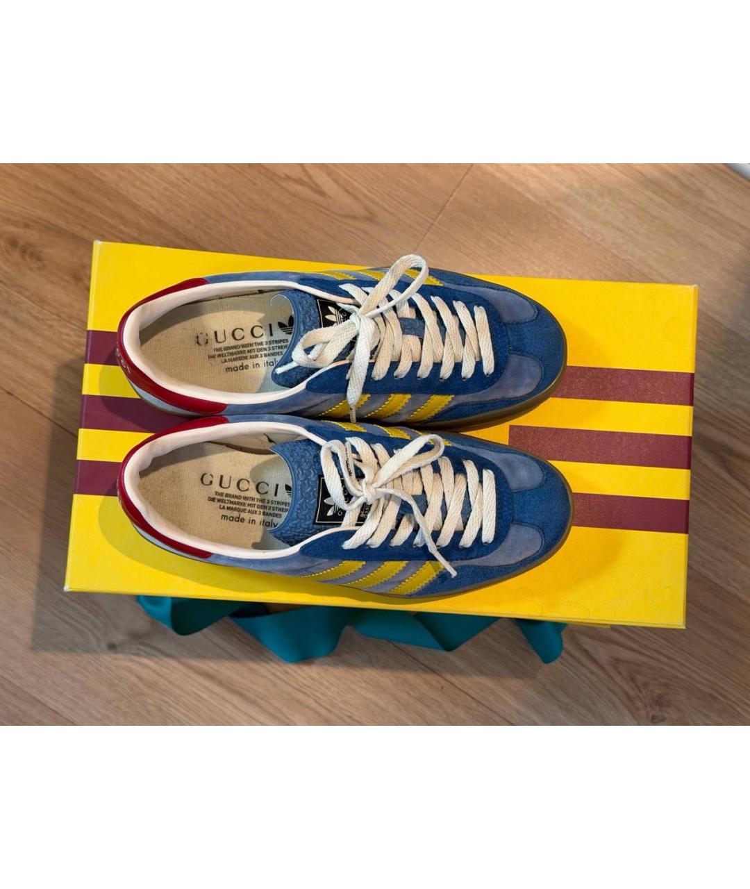 GUCCI Голубые замшевые кеды, фото 2