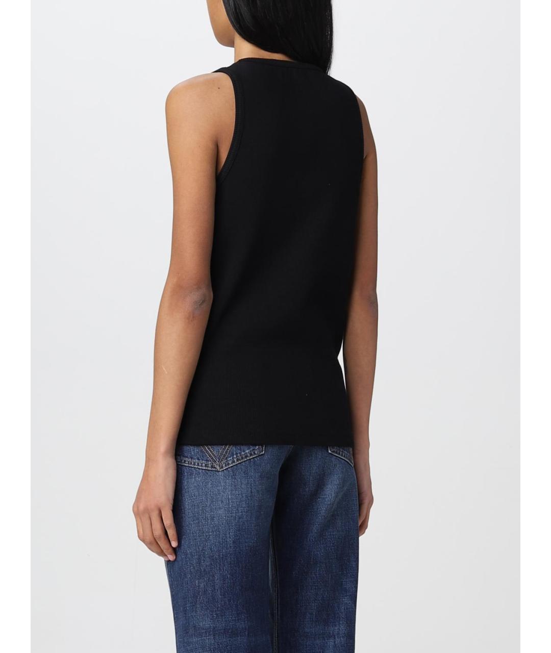 BOTTEGA VENETA Черная хлопковая майка, фото 3