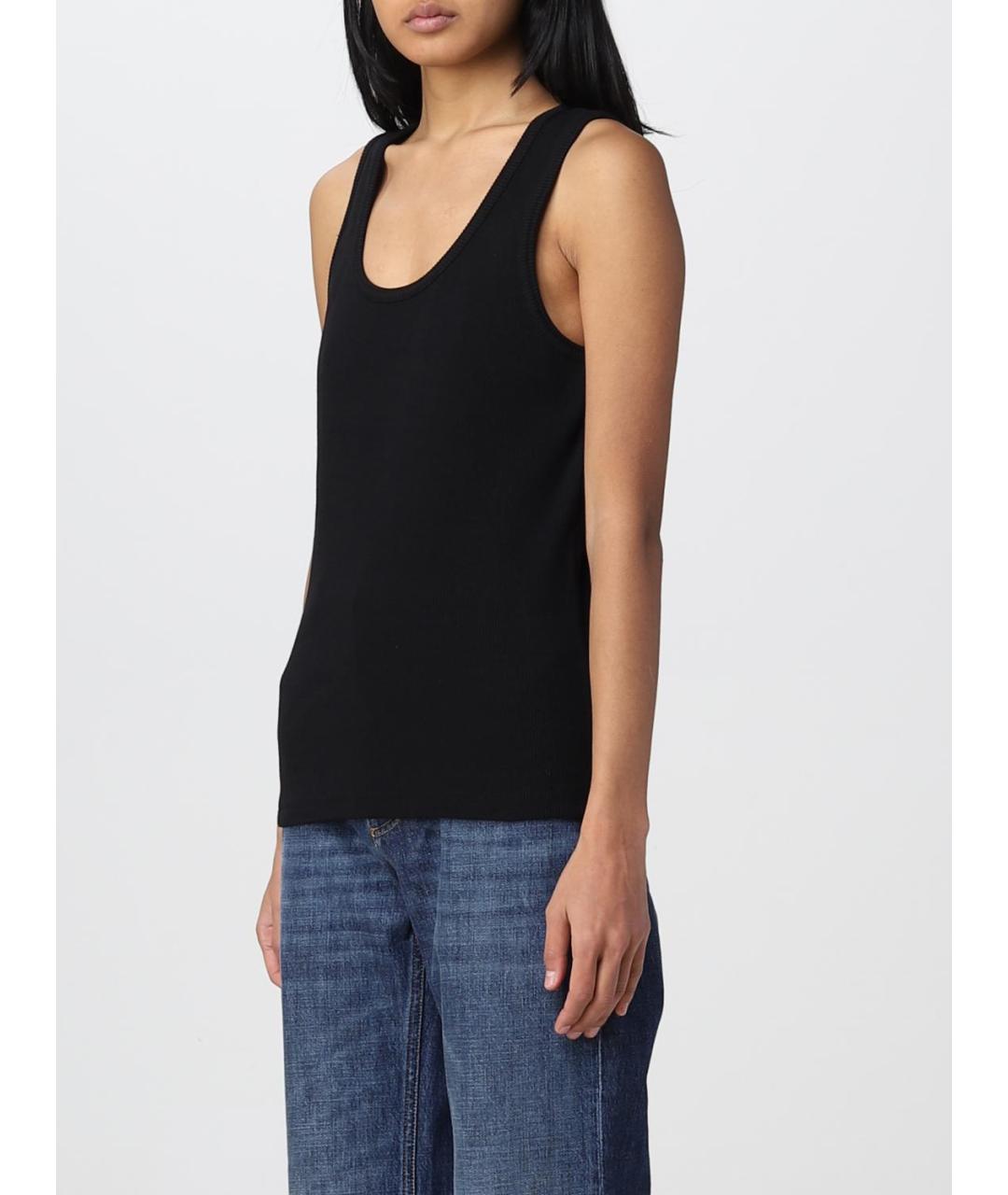 BOTTEGA VENETA Черная хлопковая майка, фото 4