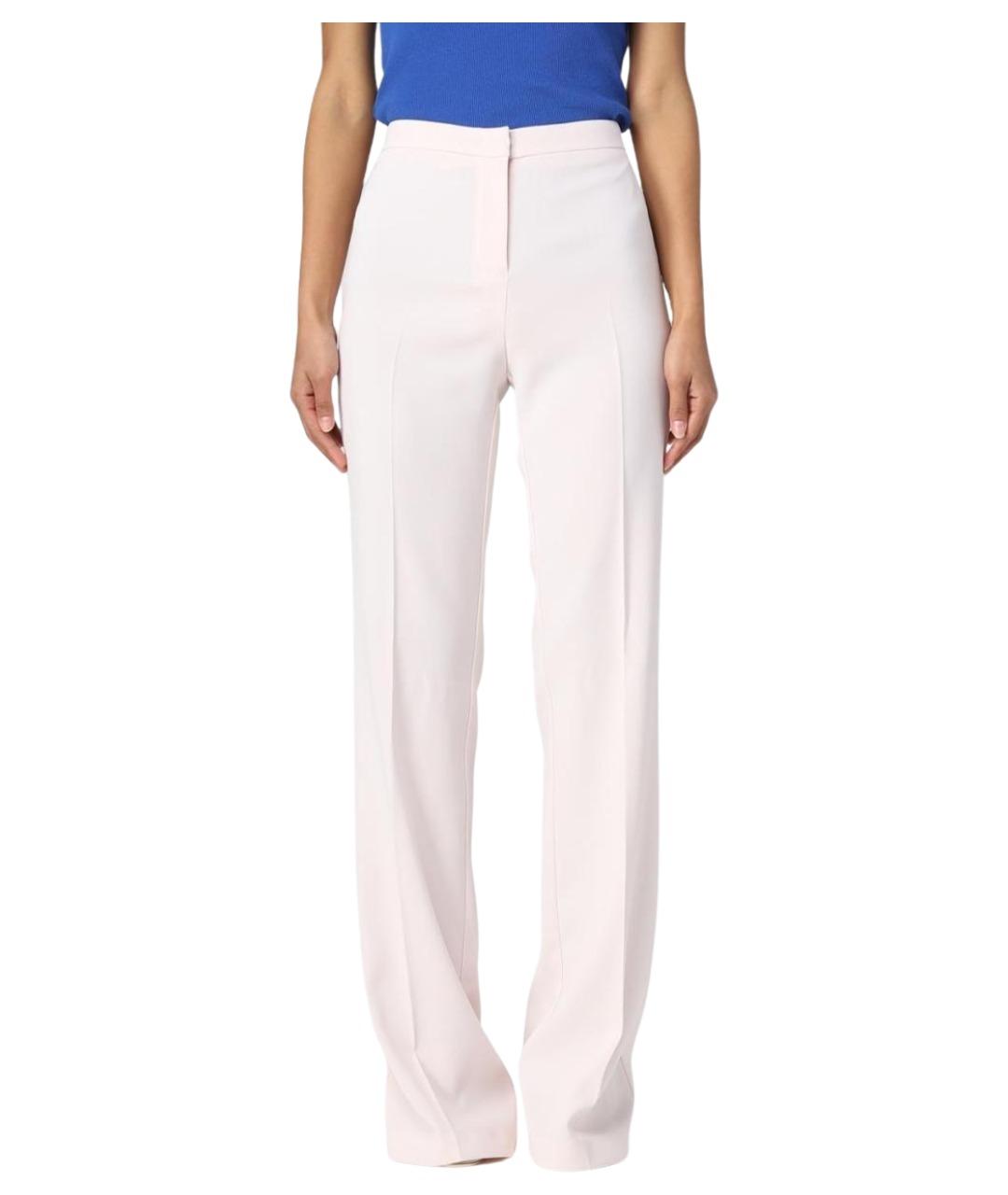 PINKO Розовые полиэстеровые прямые брюки, фото 1