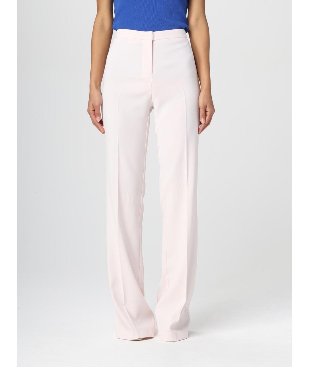 PINKO Розовые полиэстеровые прямые брюки, фото 4