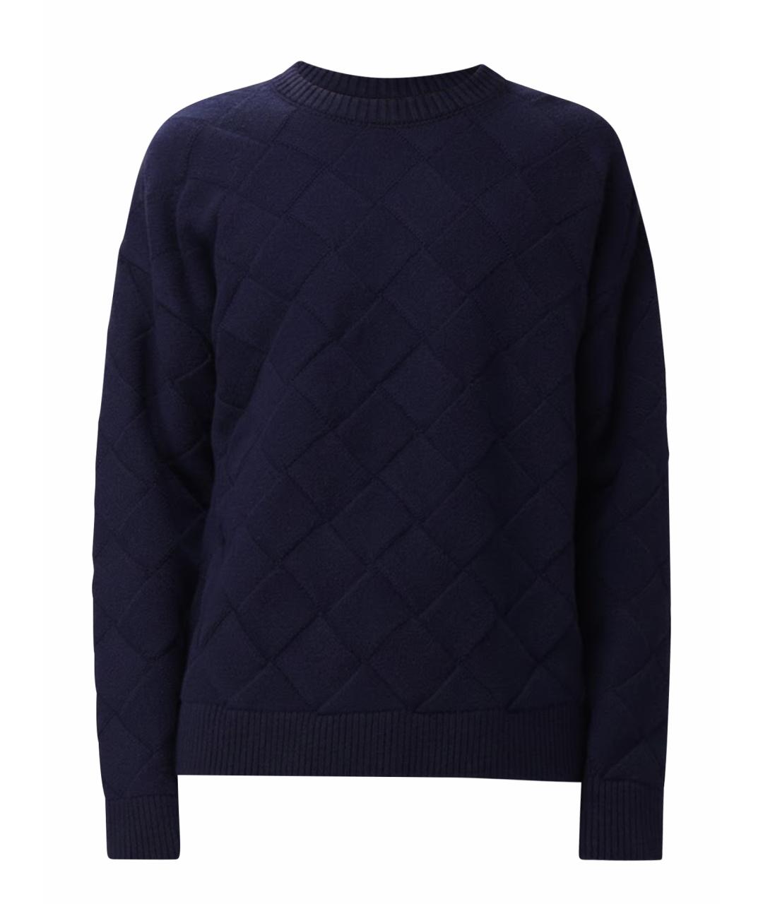 BOTTEGA VENETA Темно-синий шерстяной джемпер / свитер, фото 1