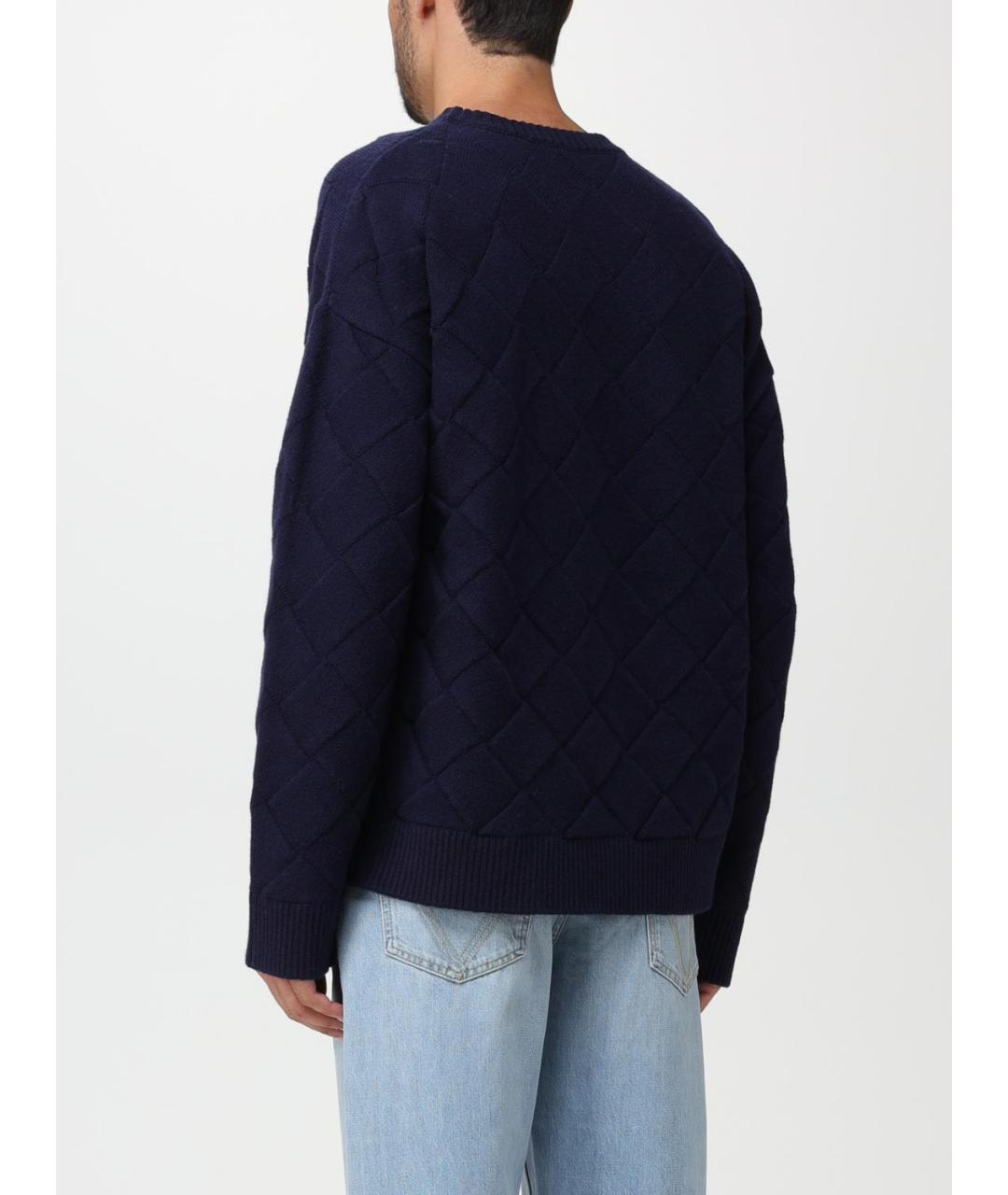BOTTEGA VENETA Темно-синий шерстяной джемпер / свитер, фото 3