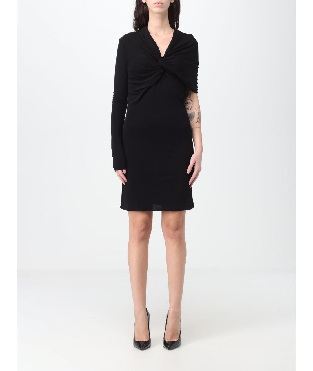 SAINT LAURENT Черное вискозное коктейльное платье, фото 2