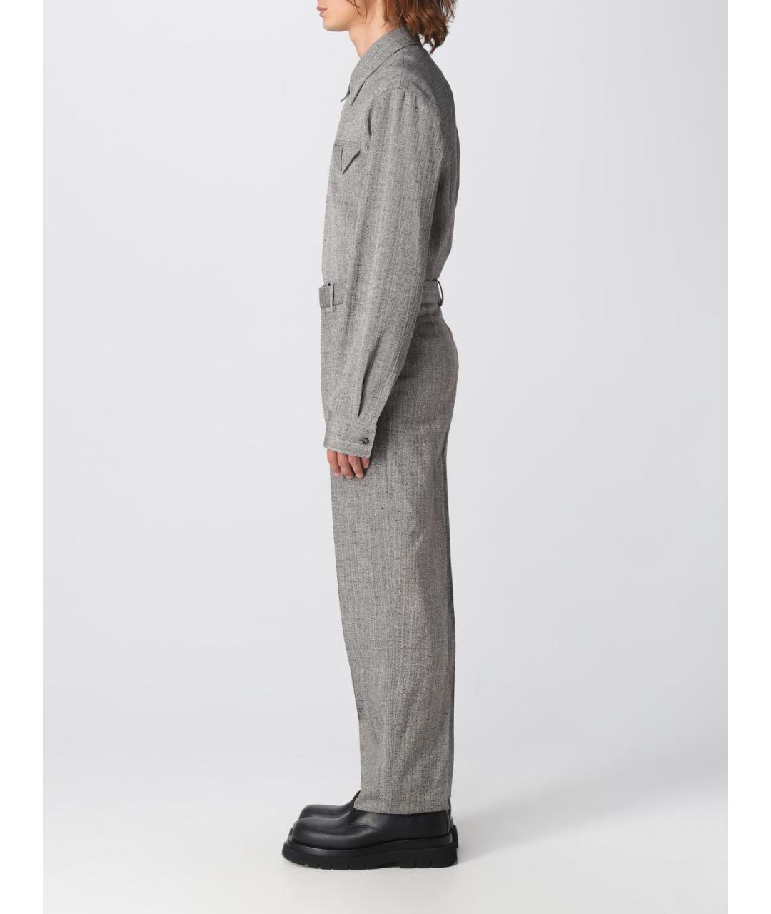 BOTTEGA VENETA Серые шерстяные повседневные брюки, фото 2