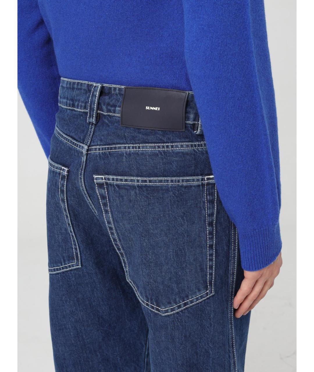 SUNNEI Синие хлопковые прямые джинсы, фото 4
