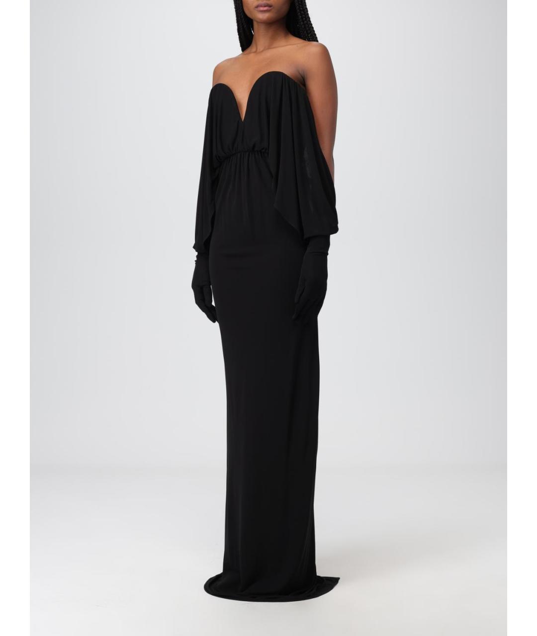 SAINT LAURENT Черное шелковое вечернее платье, фото 4