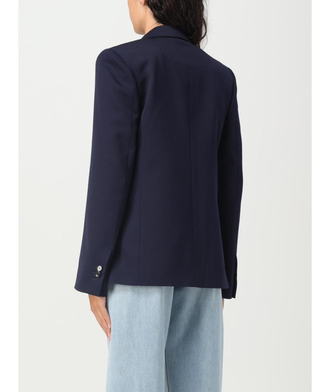 BOTTEGA VENETA Синий шерстяной жакет/пиджак, фото 3
