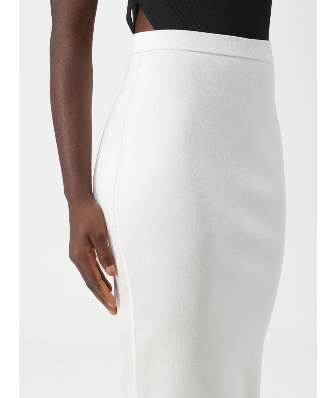 SAINT LAURENT Белая вискозная юбка миди, фото 5