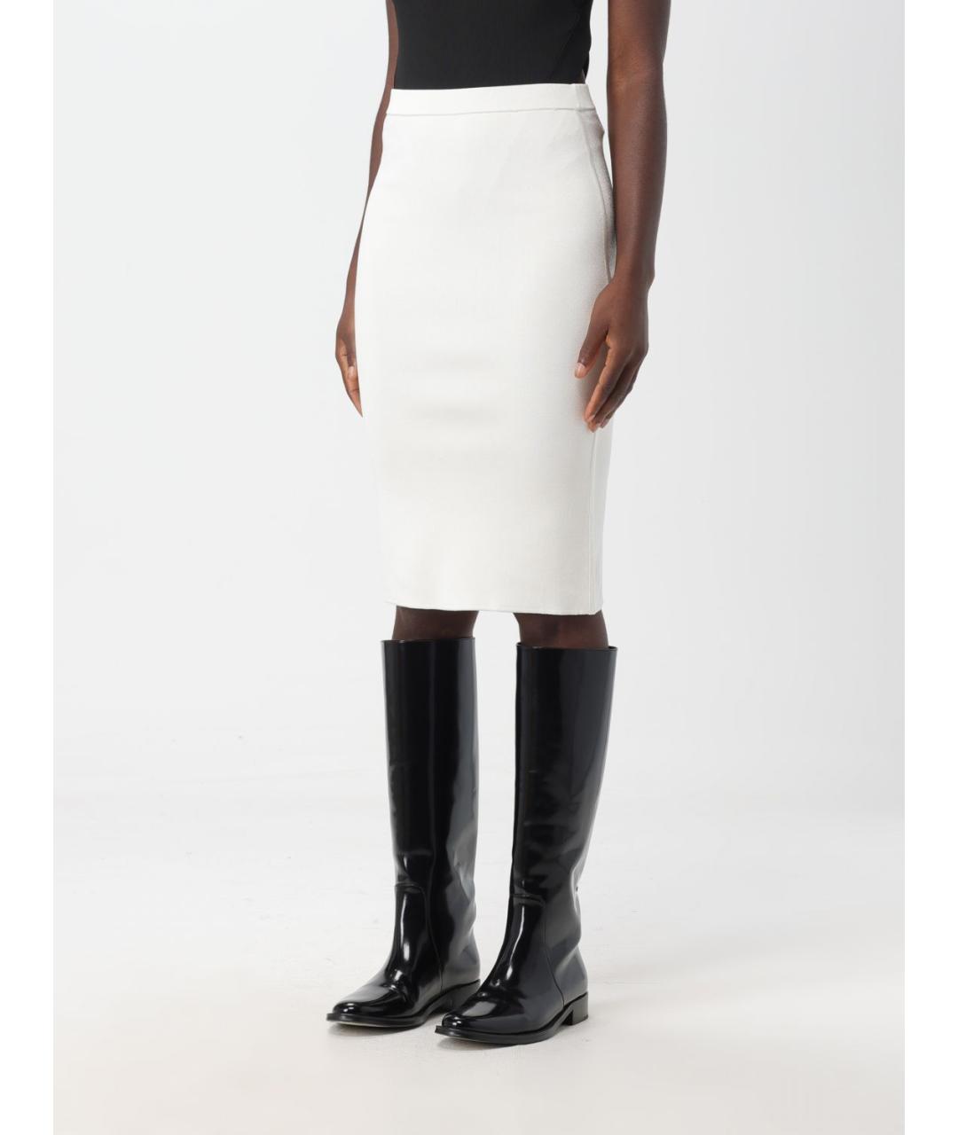 SAINT LAURENT Белая вискозная юбка миди, фото 4