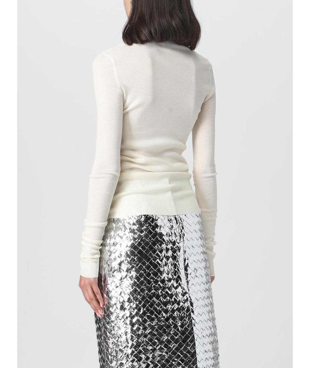 BOTTEGA VENETA Бежевая шерстяная водолазка, фото 3