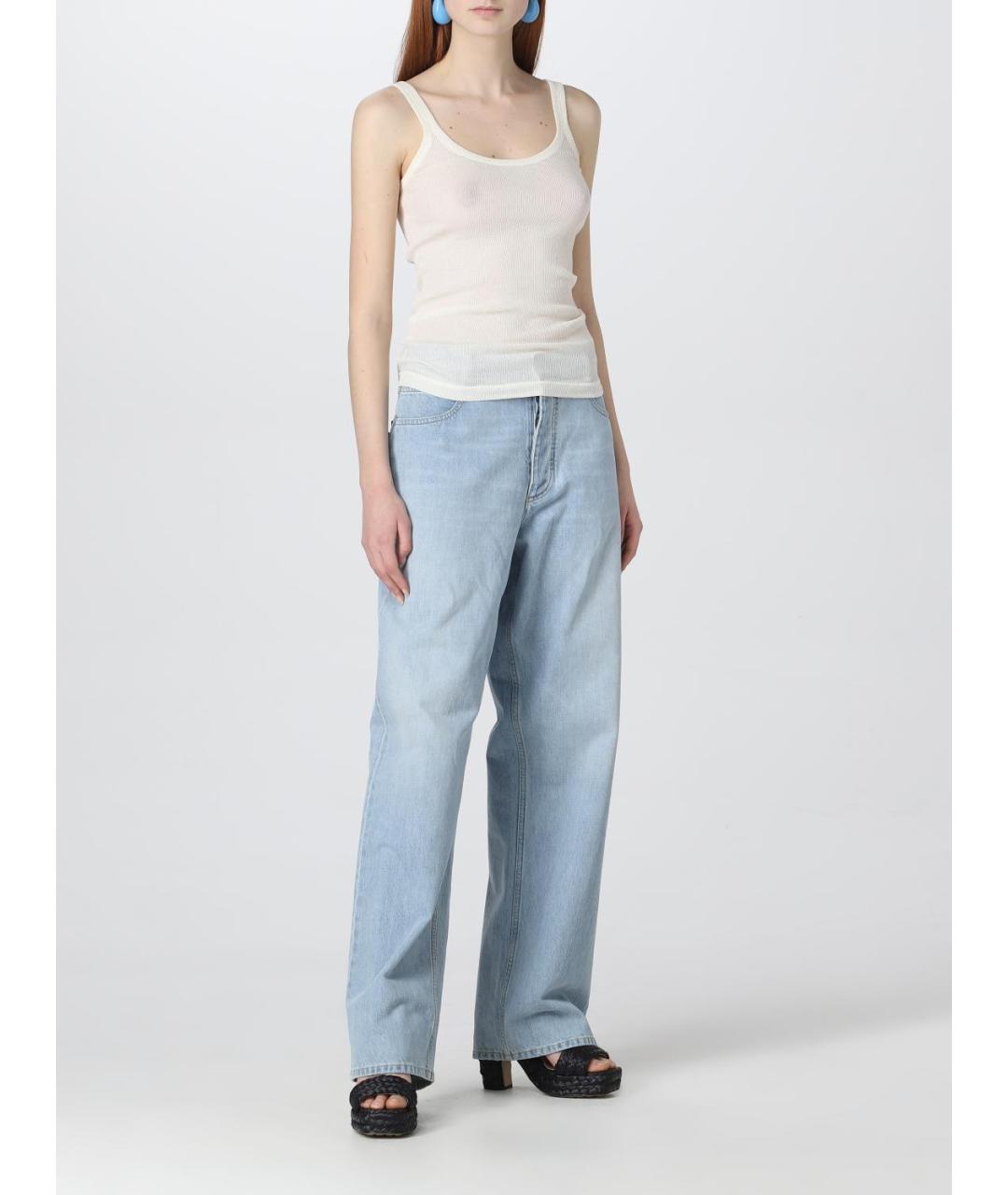 BOTTEGA VENETA Белая хлопковая майка, фото 3